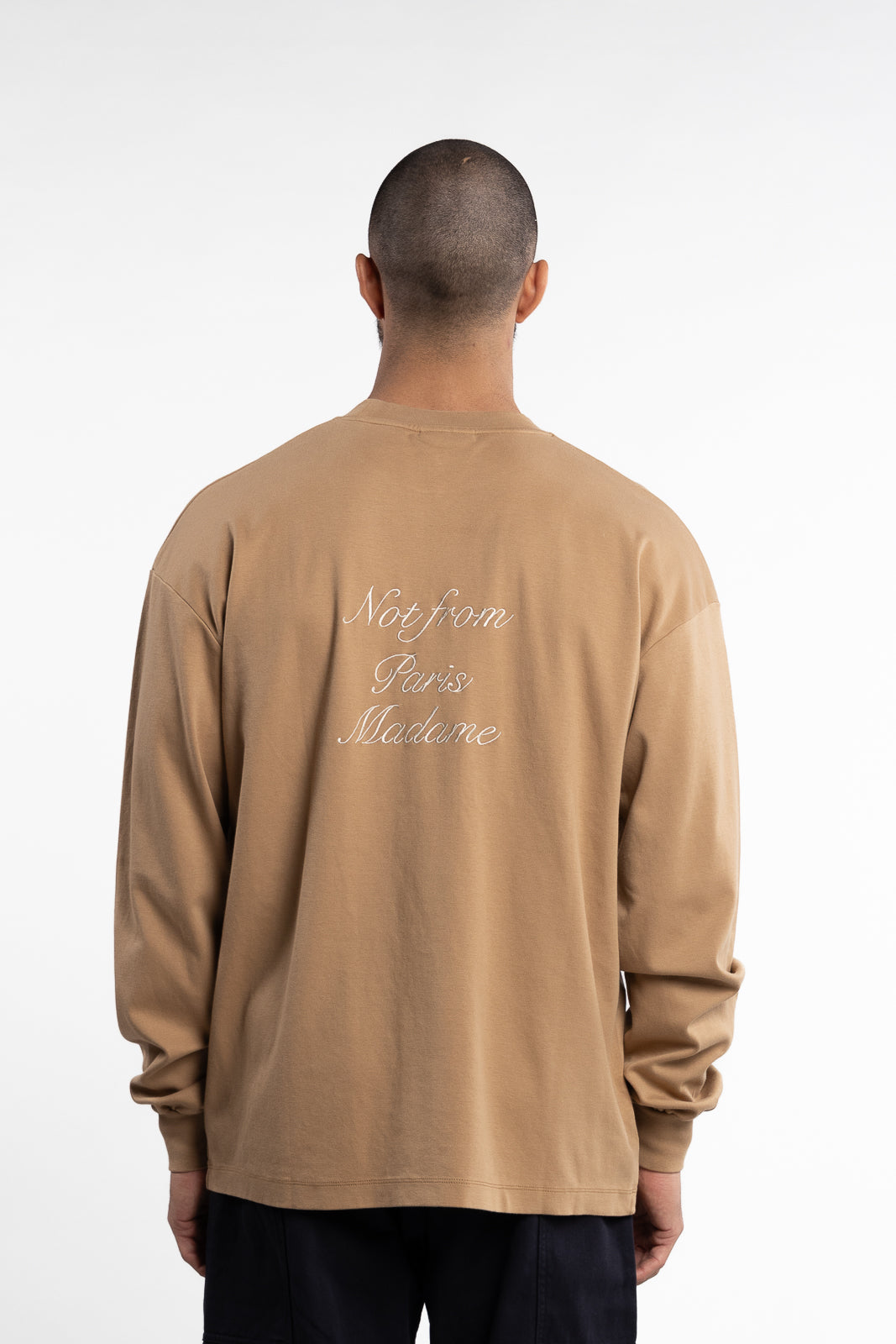 Long Sleeve T-shirt Slogan ML Beige