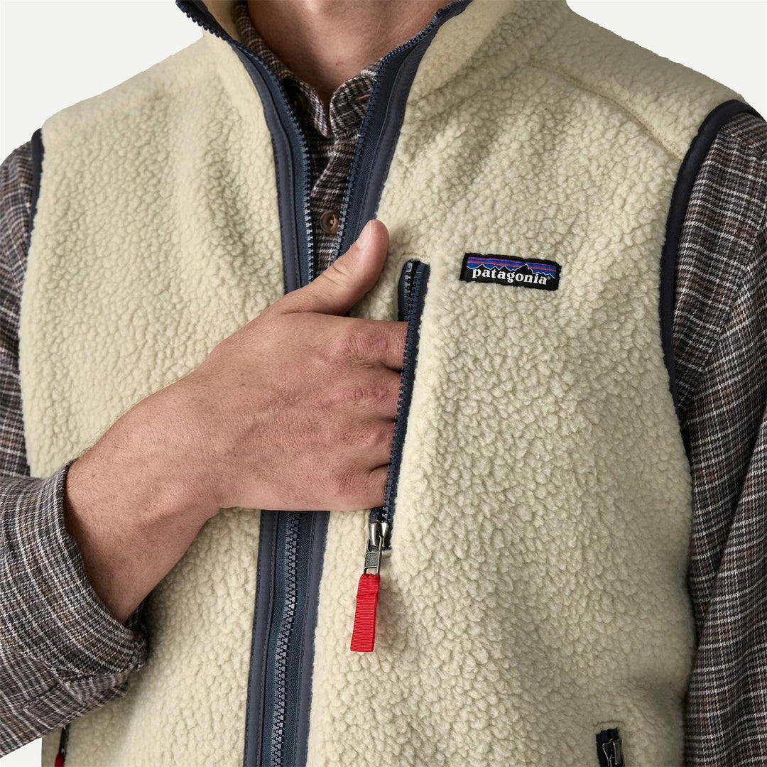 Retro Pile Vest Pelican w/Smolder Blue