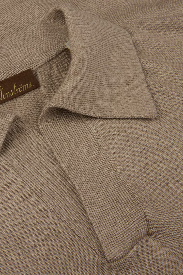 Polo Shirt Knitted Silk/Cashmere Beige