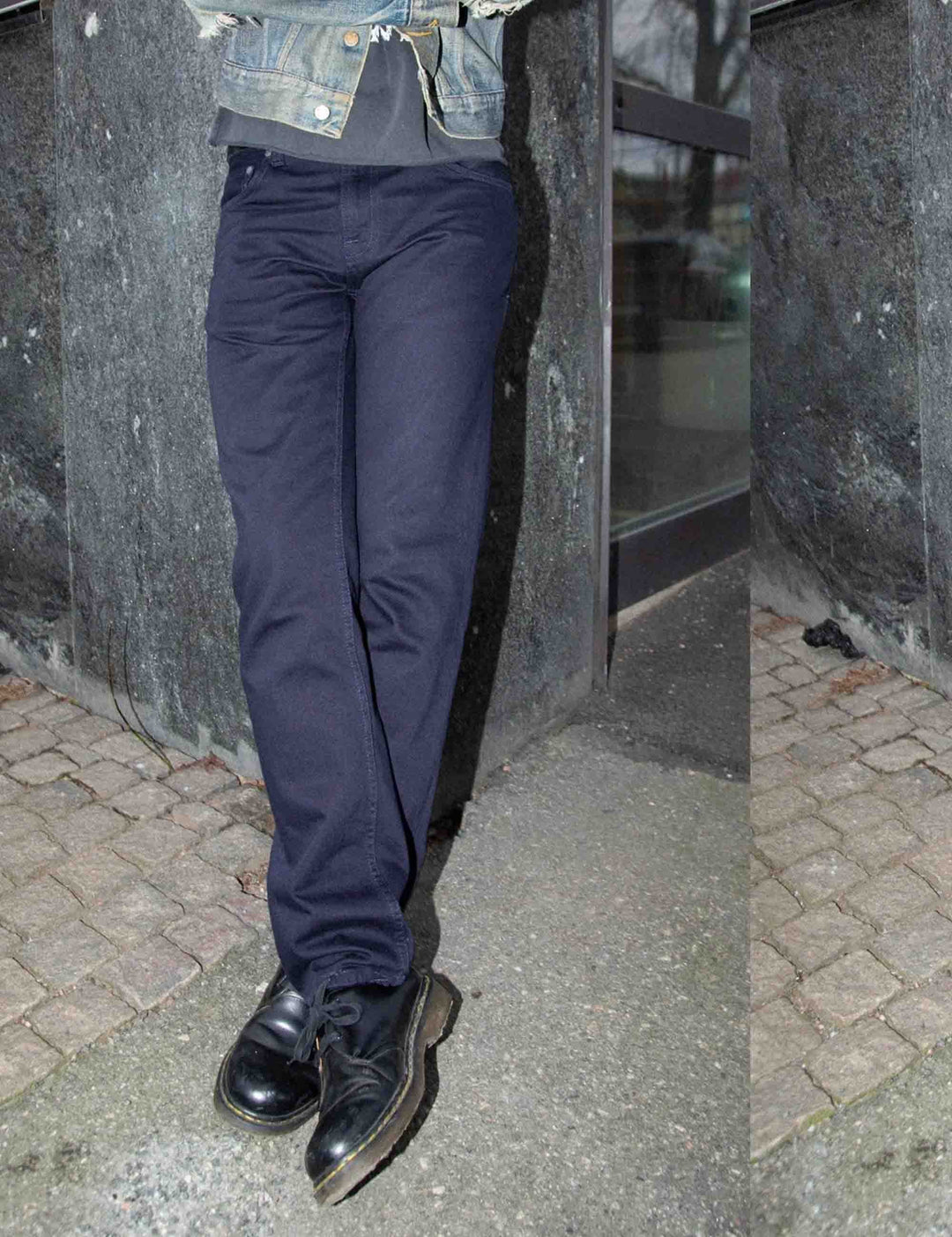 Nudie Jeans Gritty Jackson Straight Fit Jeans Everblue – på person