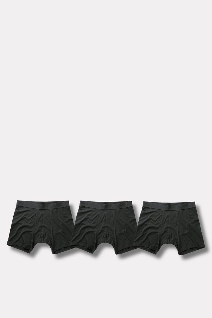 3pk Base Bamboo Boxer Black