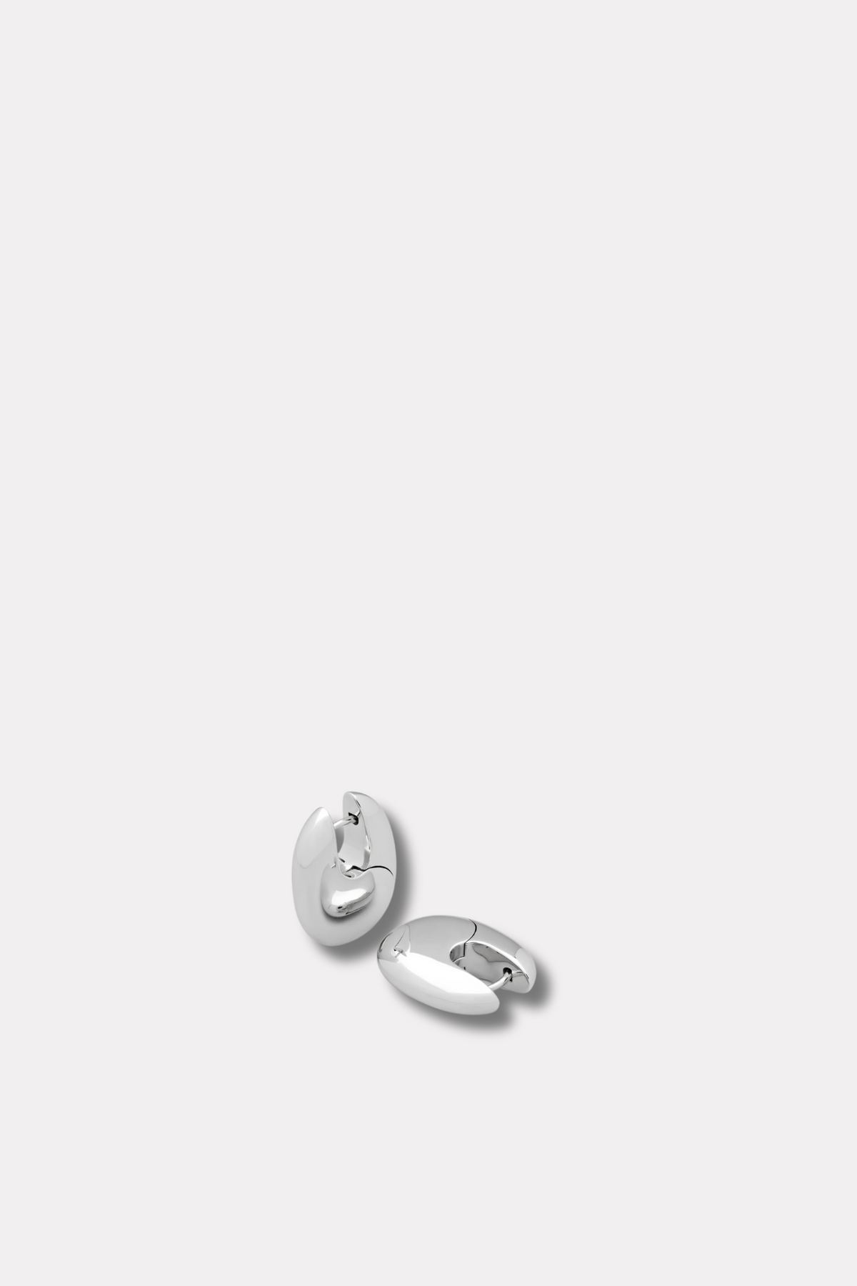 Women's Pebble Hoops Medium- Silver