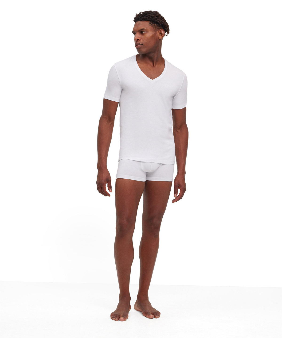 UW Comfort Deep V-Neck White