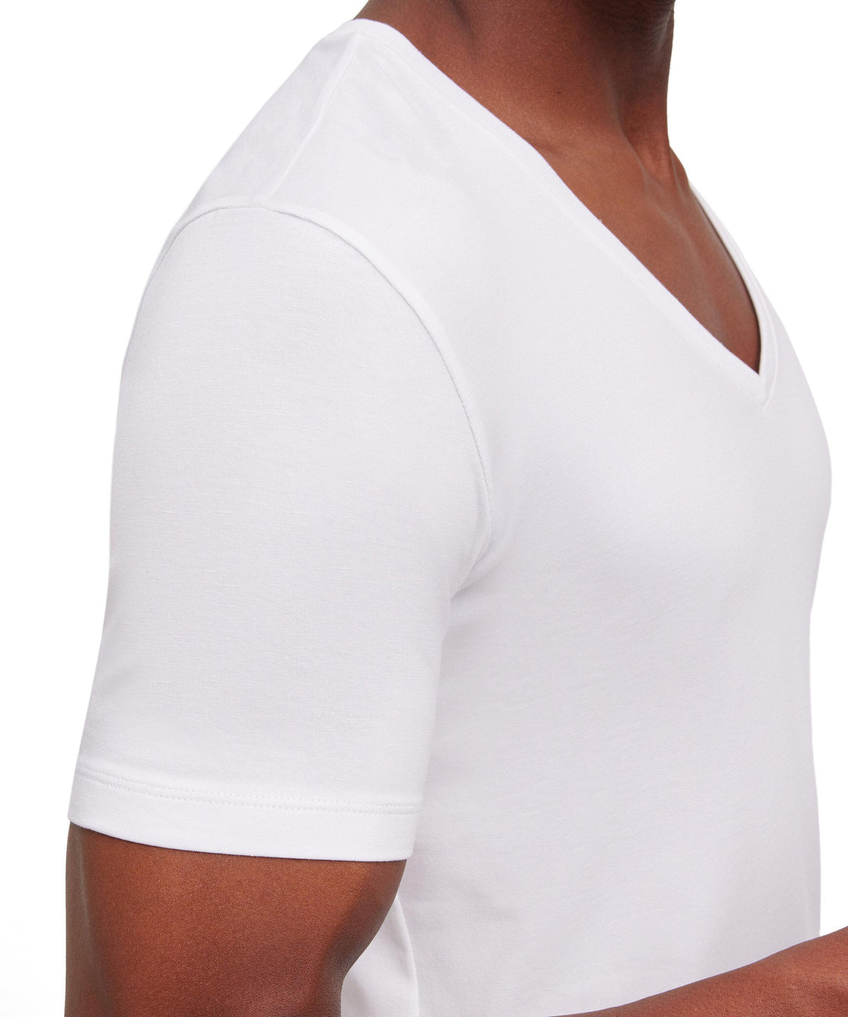 UW Comfort Deep V-Neck White