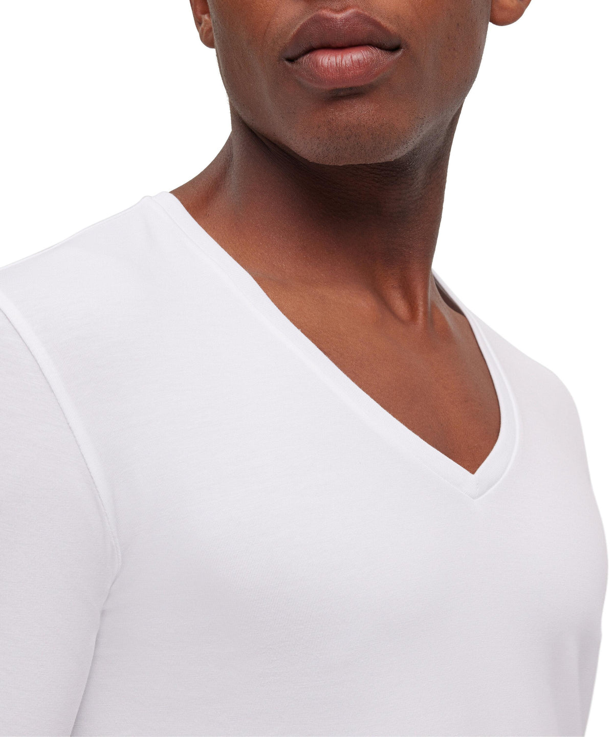 UW Comfort Deep V-Neck White