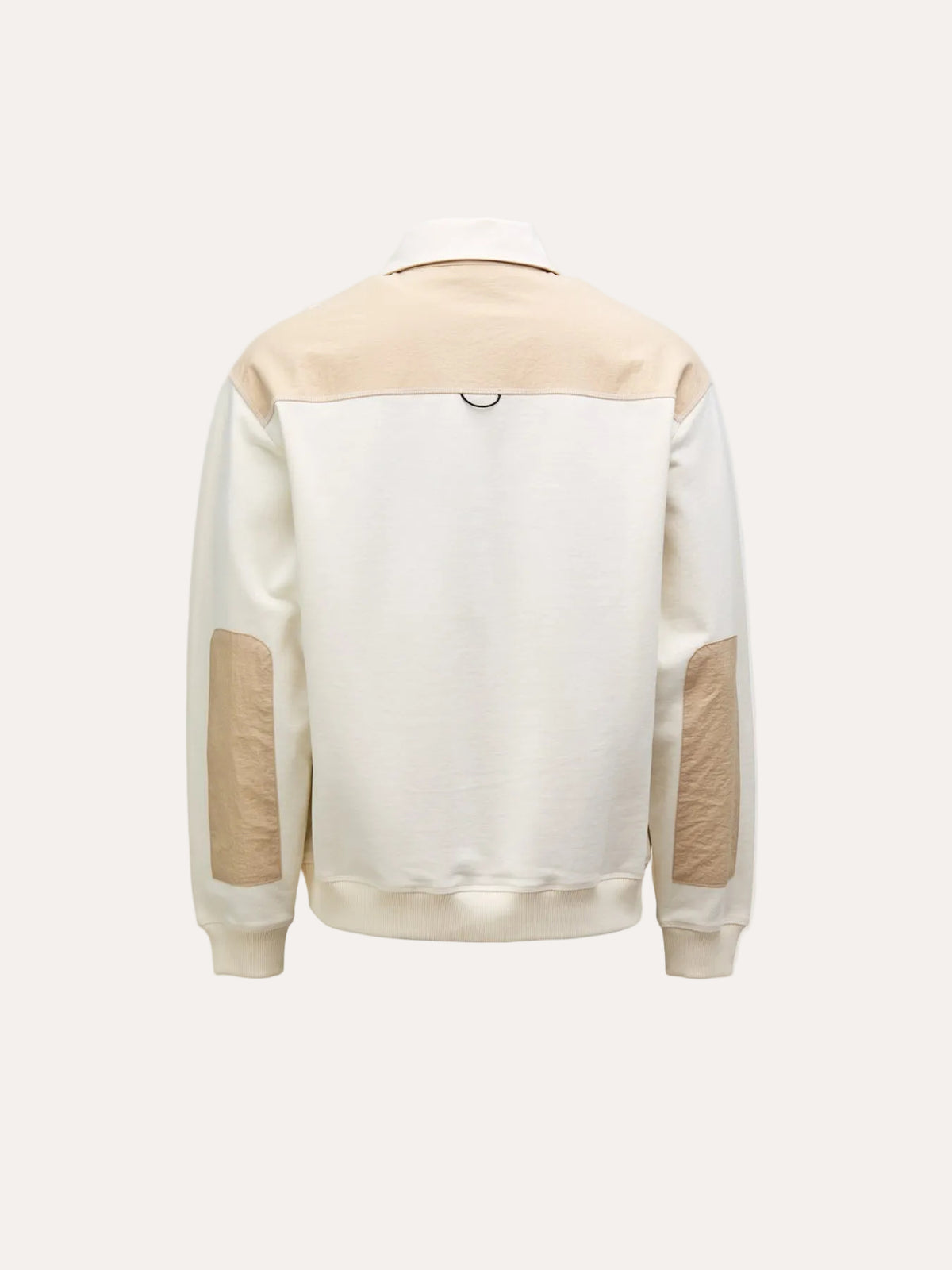 Cesar Equipment Cleggan Half Button Sweat Off White - packshot bakfra