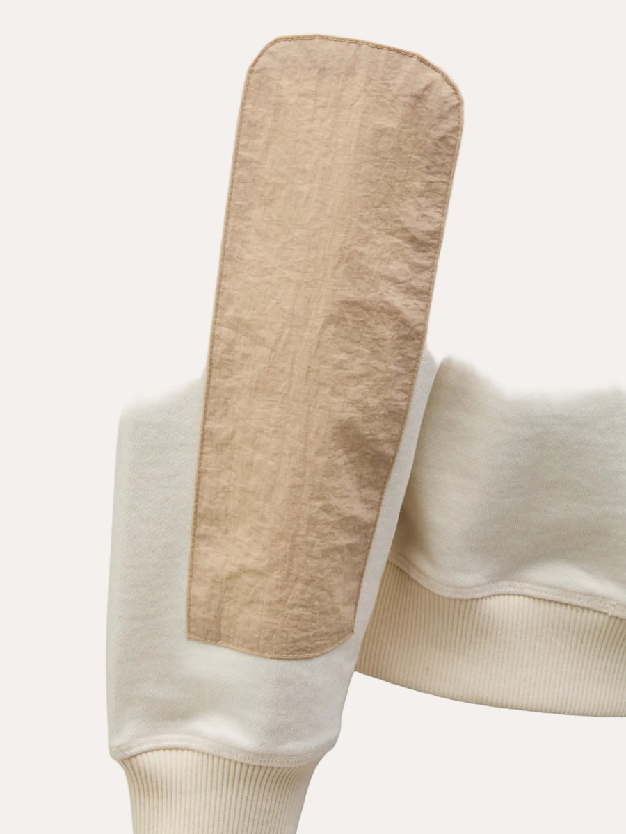 Cesar Equipment Cleggan Half Button Sweat Off White - detalj albuelapp