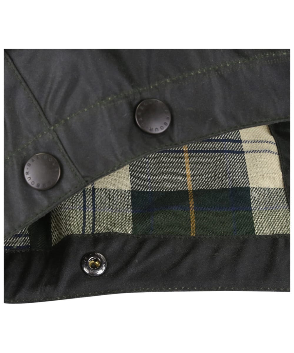 Waxed Cotton Plain Hood Sage - detalj