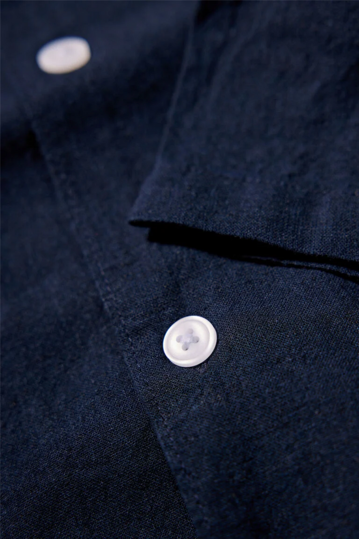 Casual Linen Blend Resort S/S Navy
