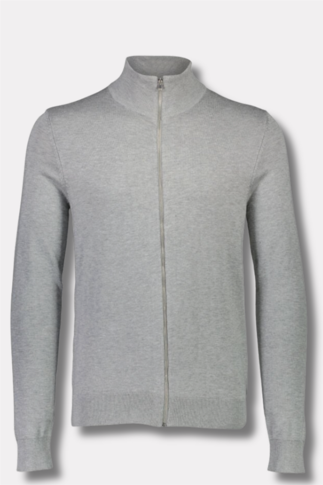 Ecovero Zip Cardigan Grey Stone Mix