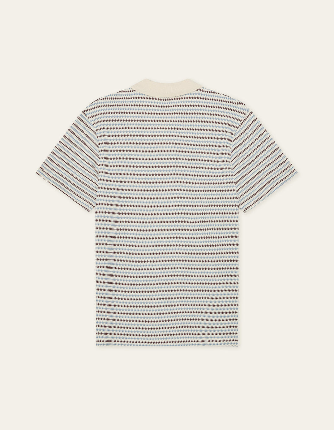 Knitted Stripe Polo Eggnog White – back