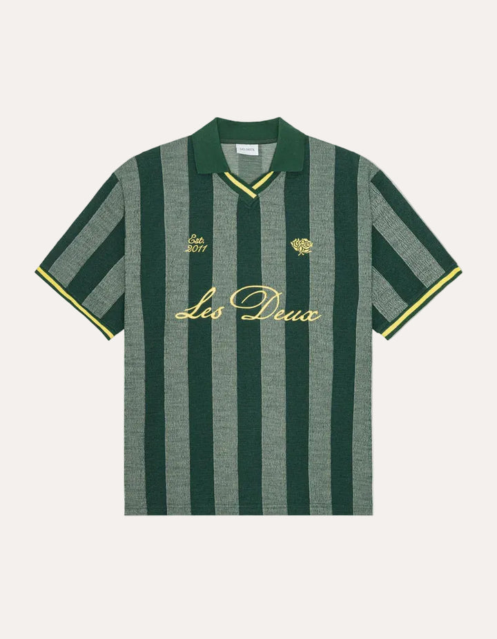 Stripe Jacquard Football Jersey Pine Green