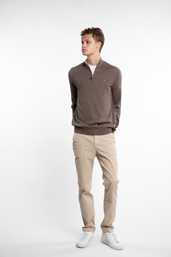 Merino John Zip Light Brown