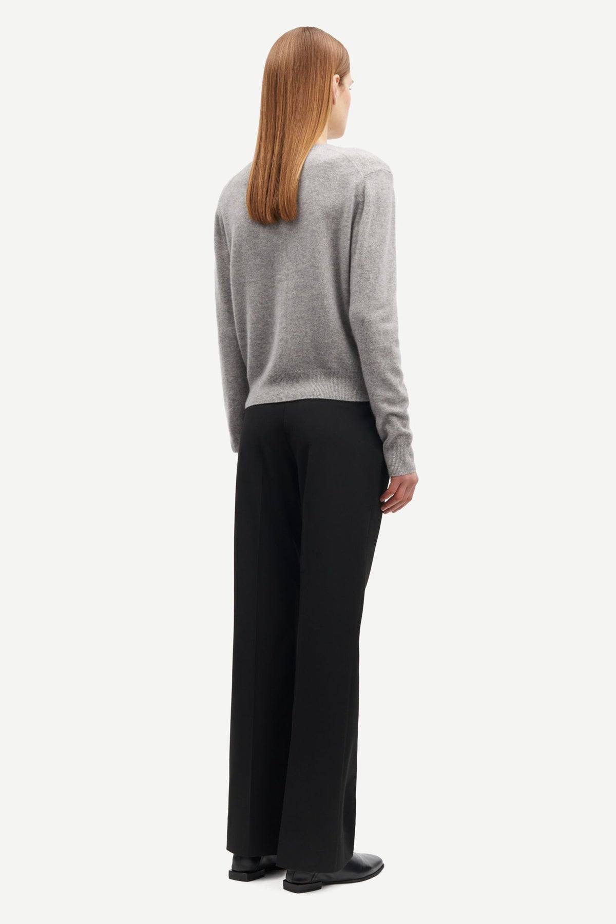 Saboston Cardigan 6304 Grey mel. - modell bakfra