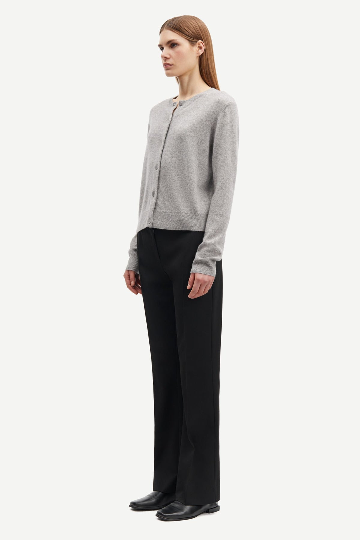Saboston Cardigan 6304 Grey mel. - modell detalj