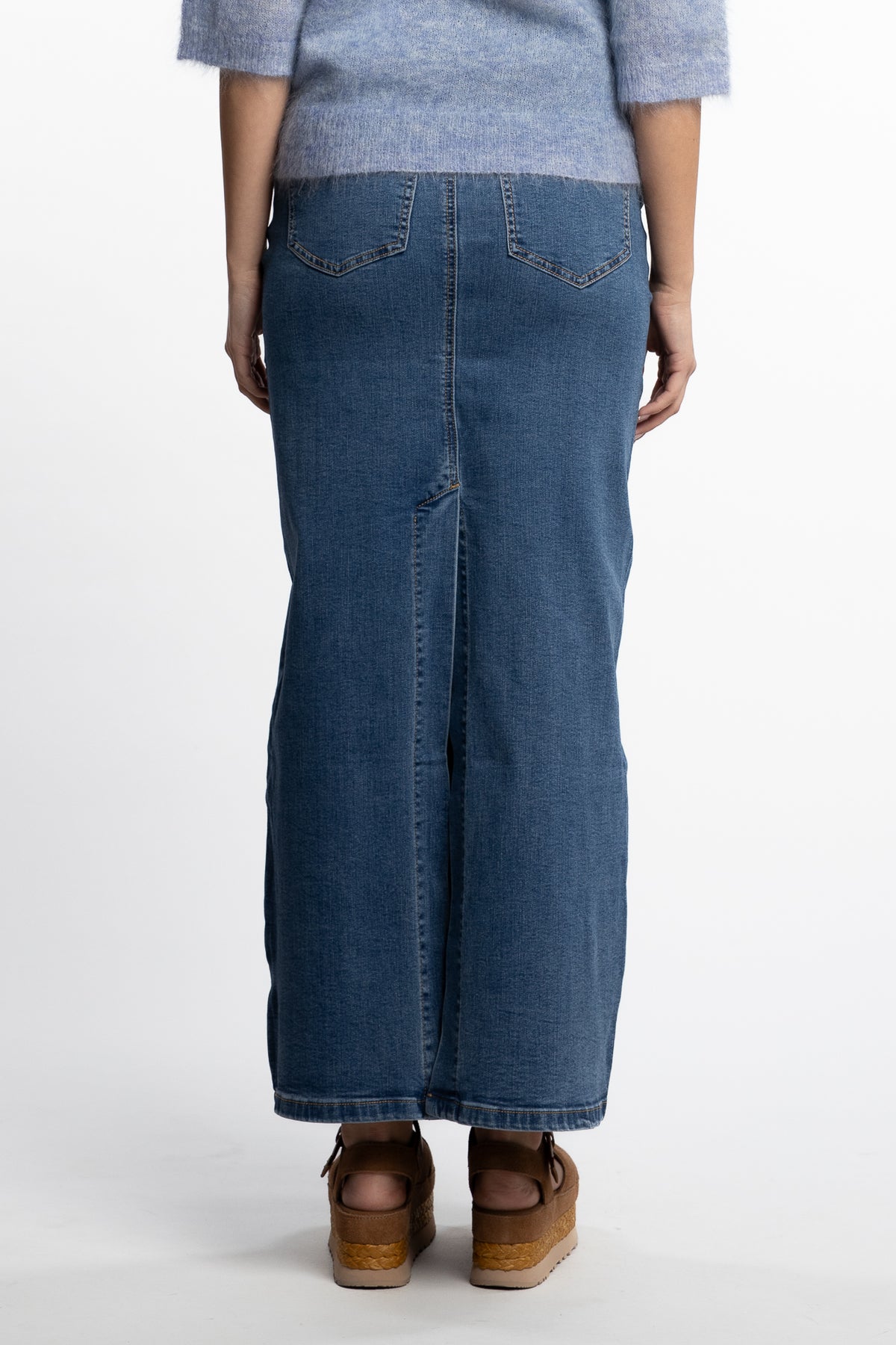 Kris Blue Denim Skirt- Washed Denim