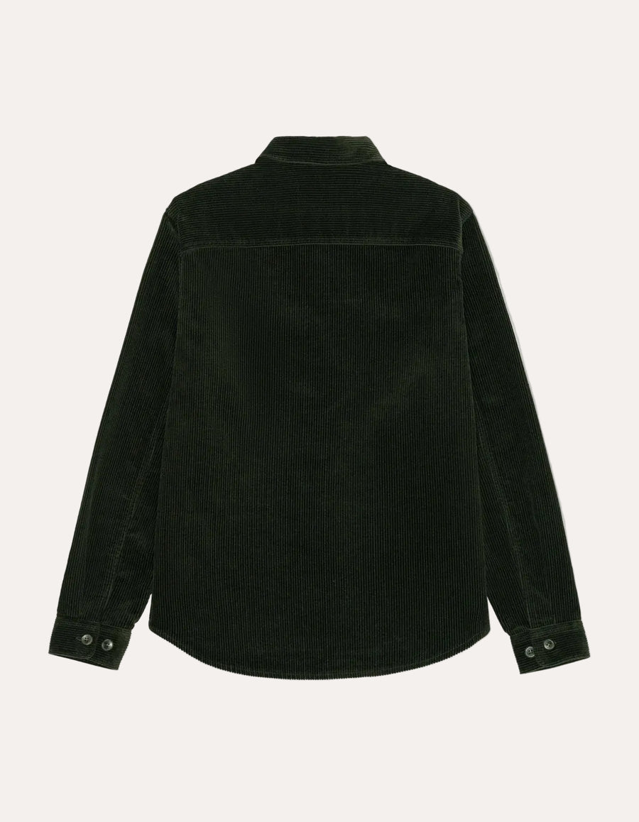 Corduroy Overshirt Rosin Green - packshot bak