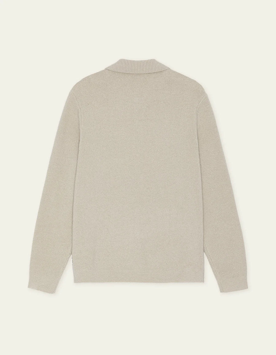 Milano Knit Overshirt Light Sand - packshot bak