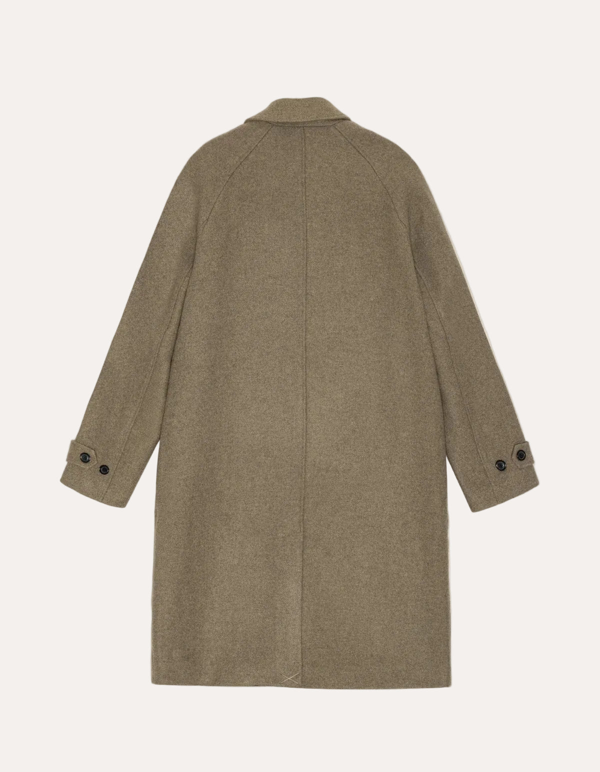 Solid Wool Coat Dark Sand Melange - packshot rygg