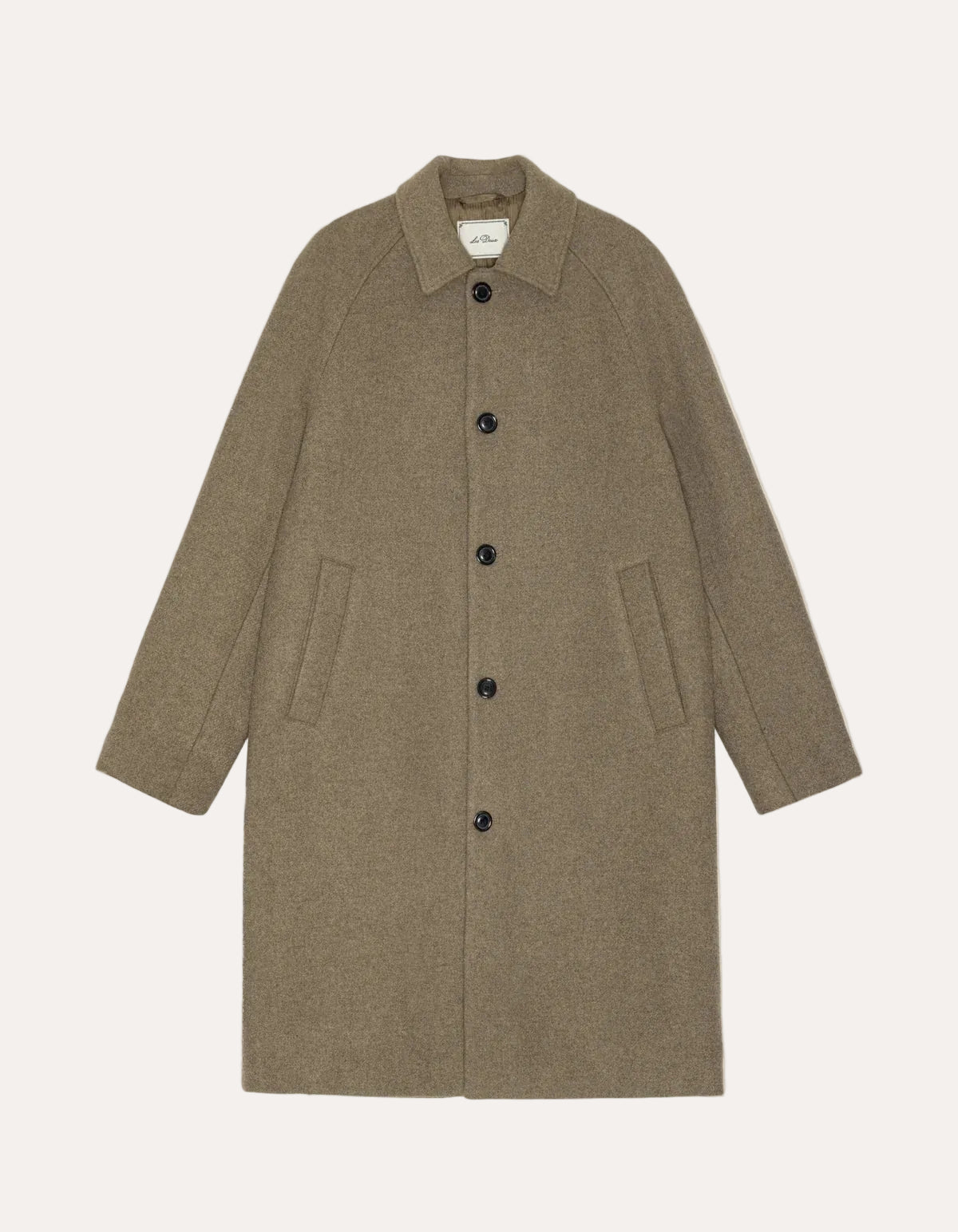 Solid Wool Coat Dark Sand Melange - packshot forside