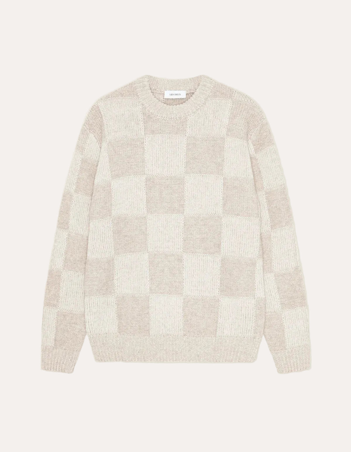 Check Knit Sweater Eggnog White - packshot