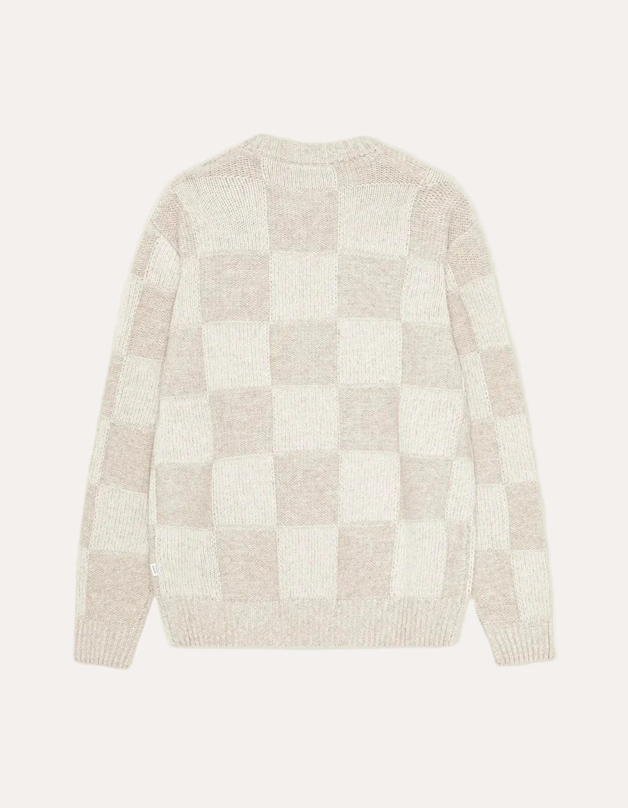 Check Knit Sweater Eggnog White - packshot bak