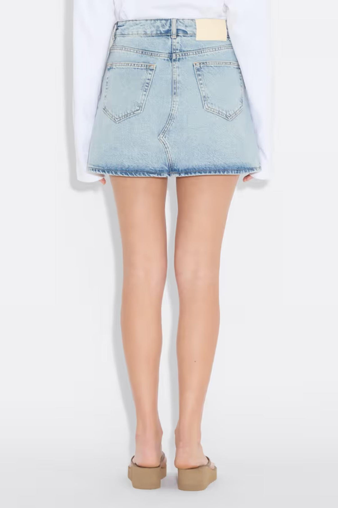 Denim Mini Skirt-Blue Washed
