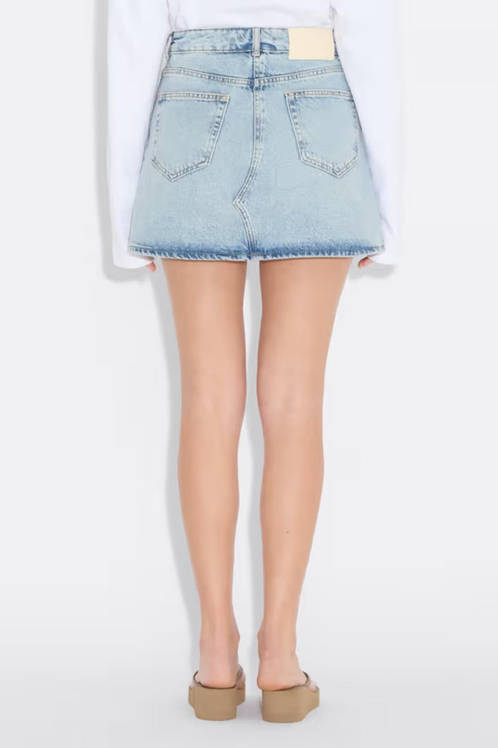 Denim Mini Skirt-Blue Washed