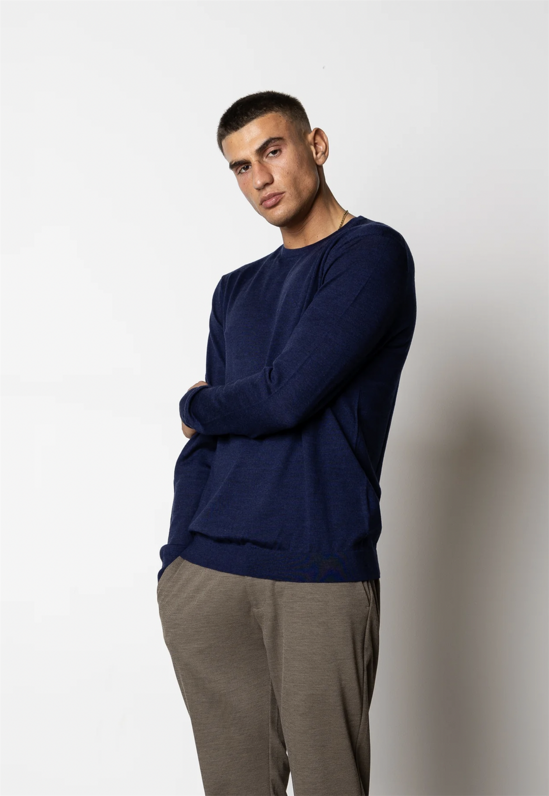 Alfredo Merino Wool Jumper Dark Navy