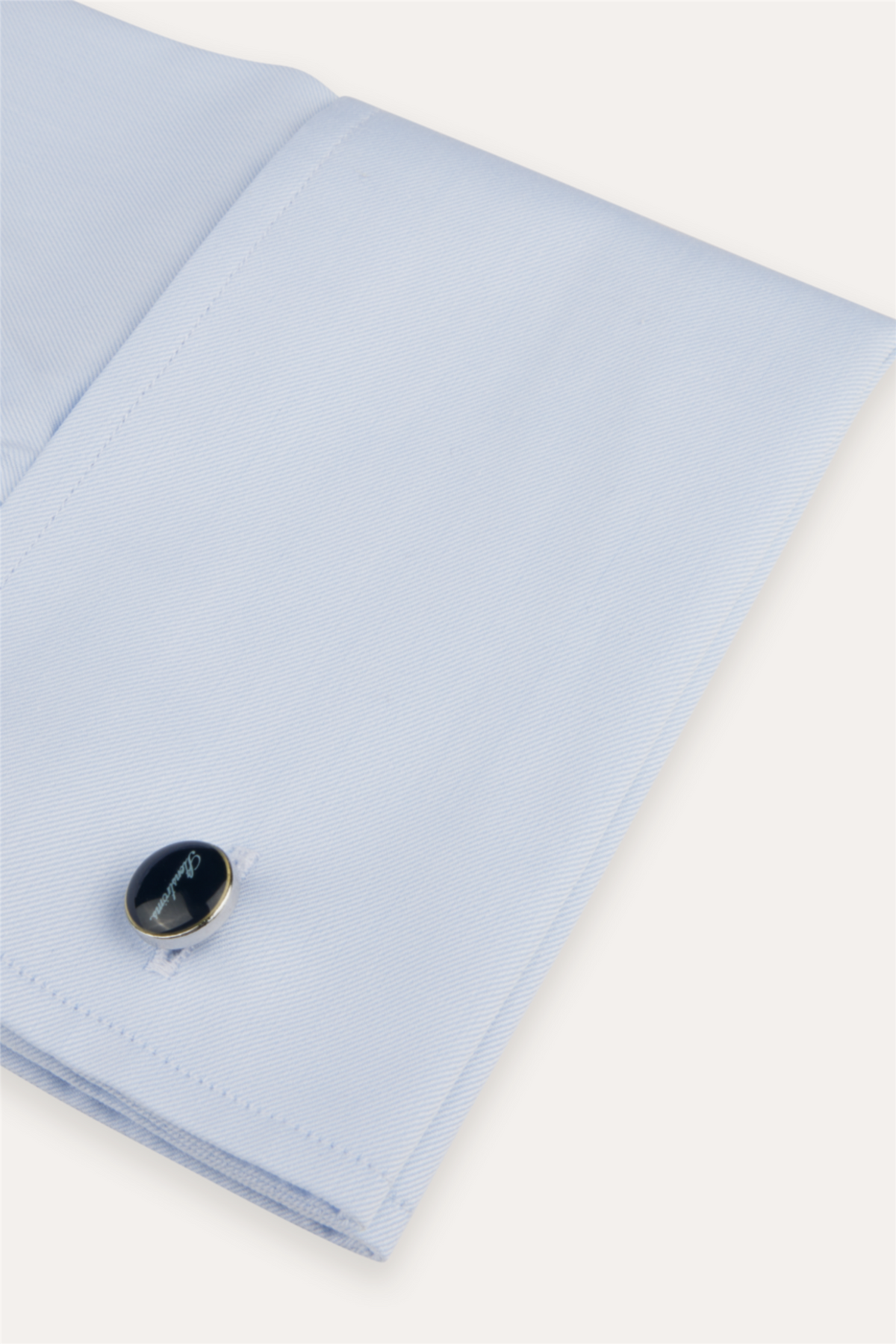 Regular Twill Shirt French Cuffs Light Blue