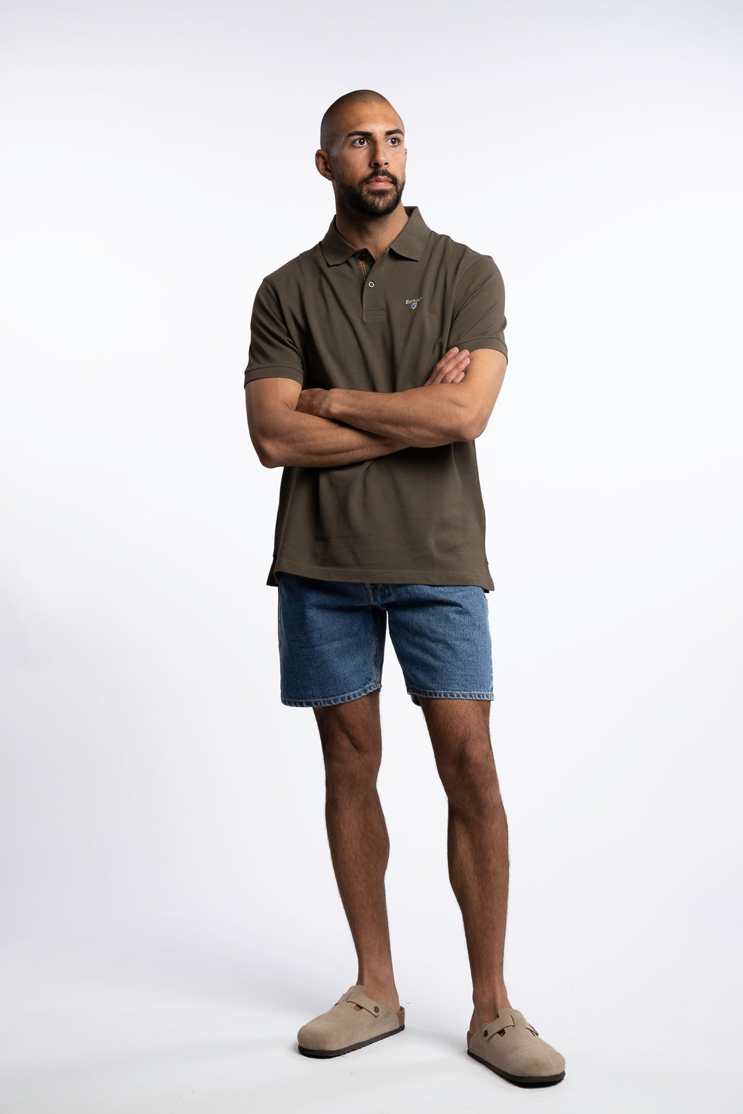 Tartan Pique Polo Shirt Olive