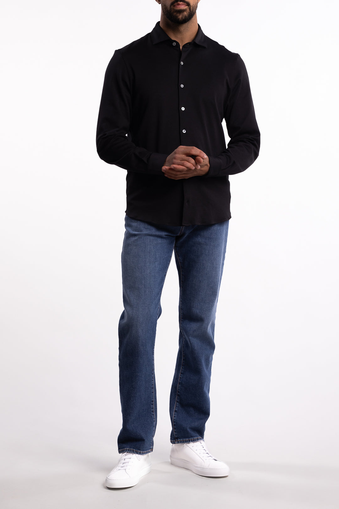 Cotton Stretch Shirt Black