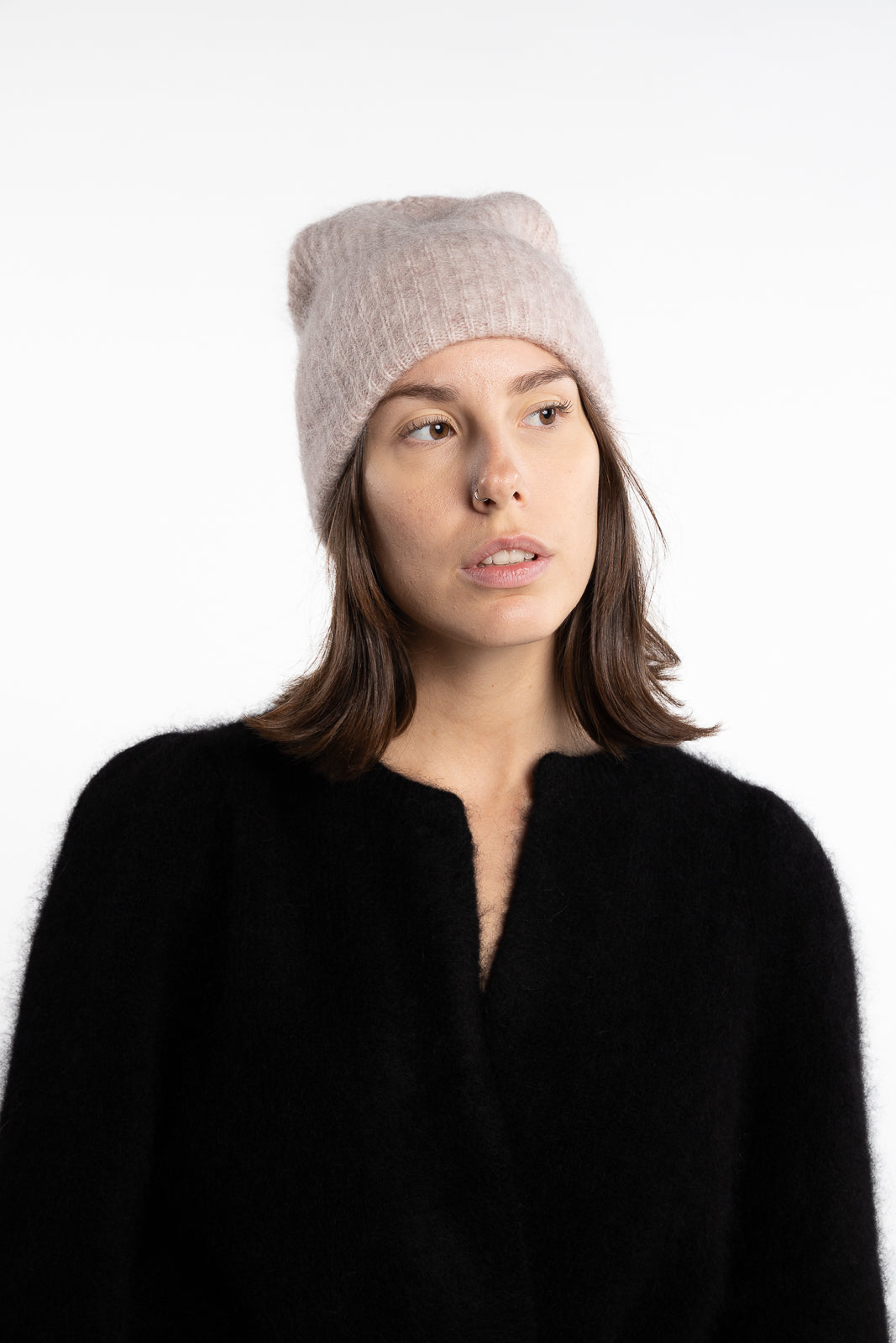 Silje Chunky Hat- Beige Melange