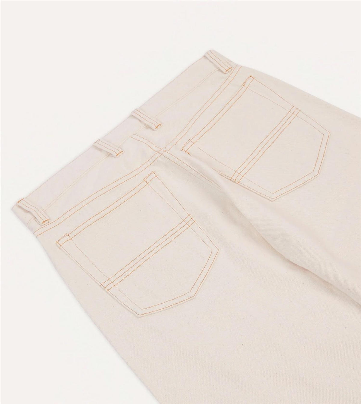 12.7oz Selvedge Denim Contrast Stitch Five-Pocket Jeans Ecru