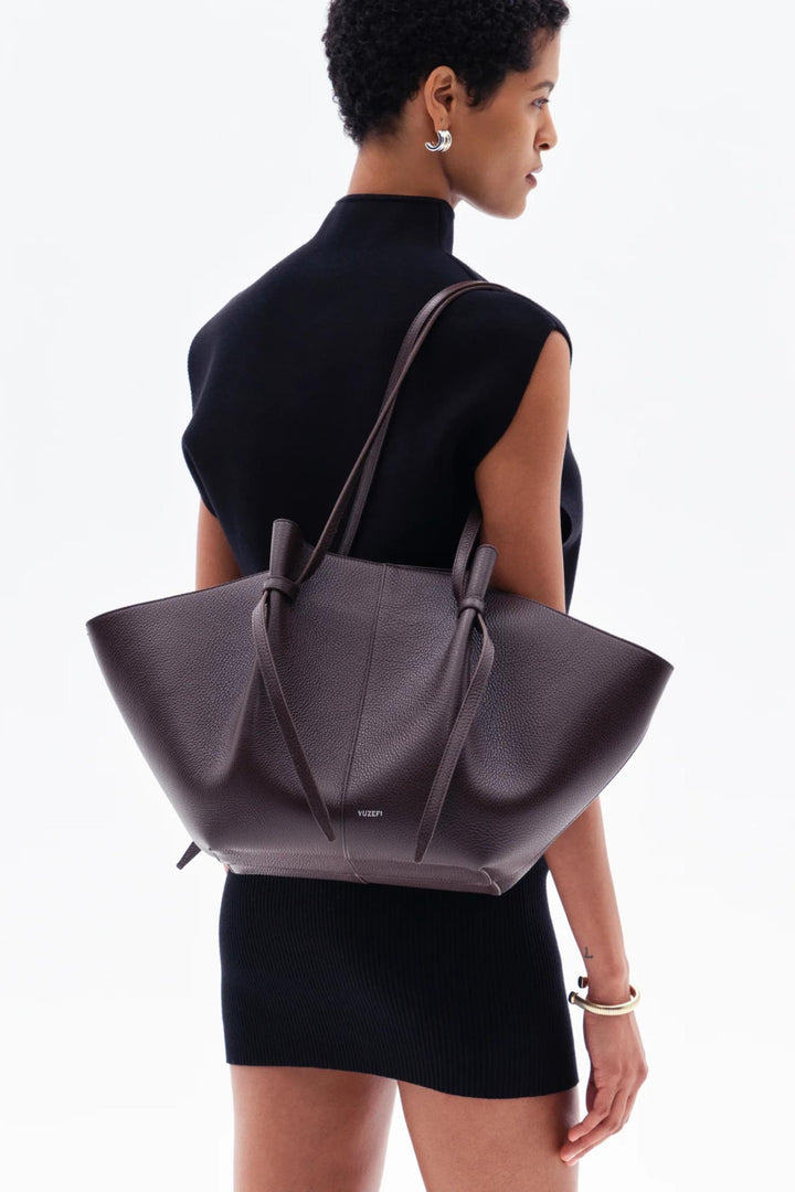 Large Mochi- Espresso Pebble Grained Leather