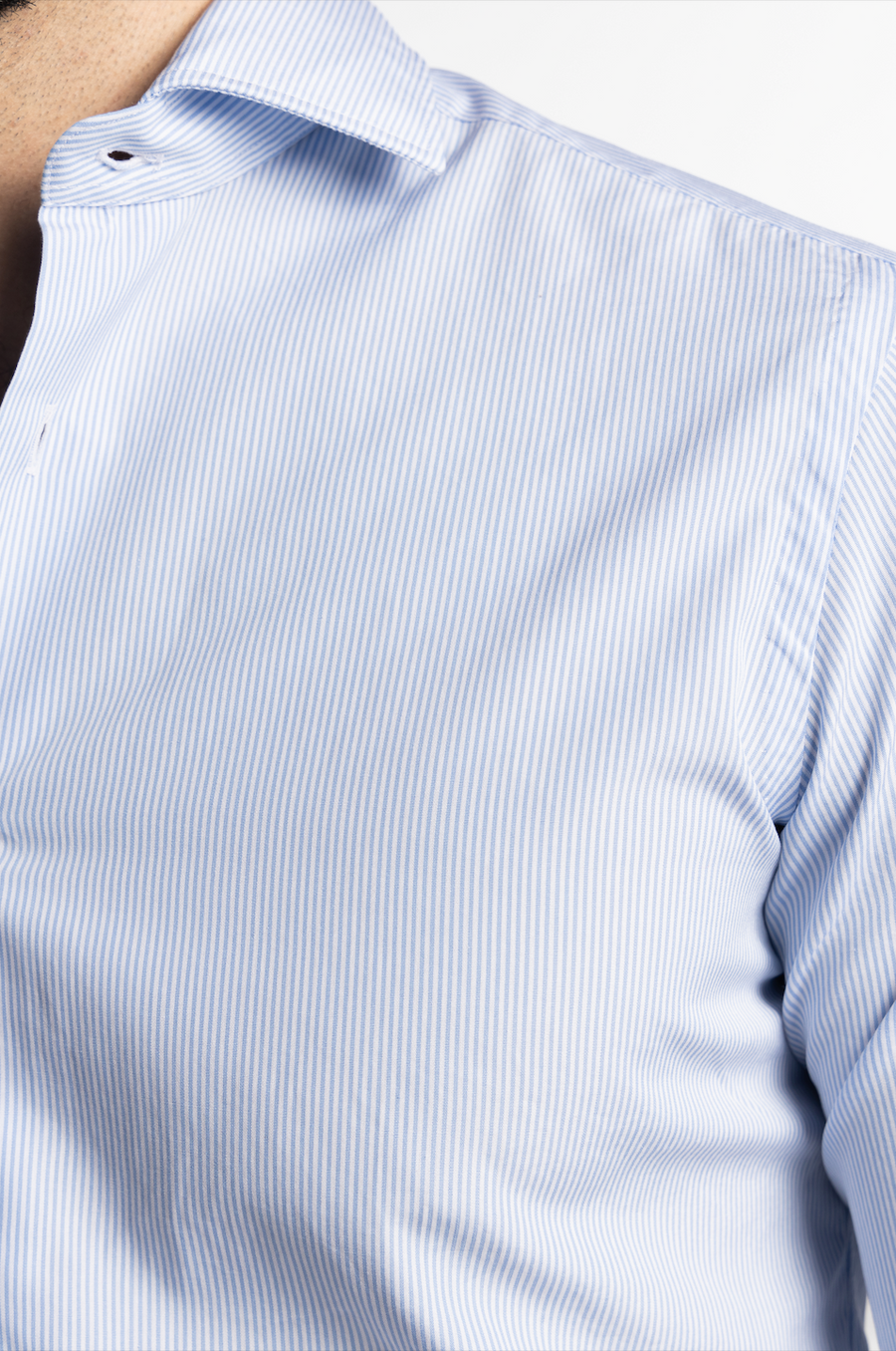 Culto Cotton Shirt Thin light Blue Stripe