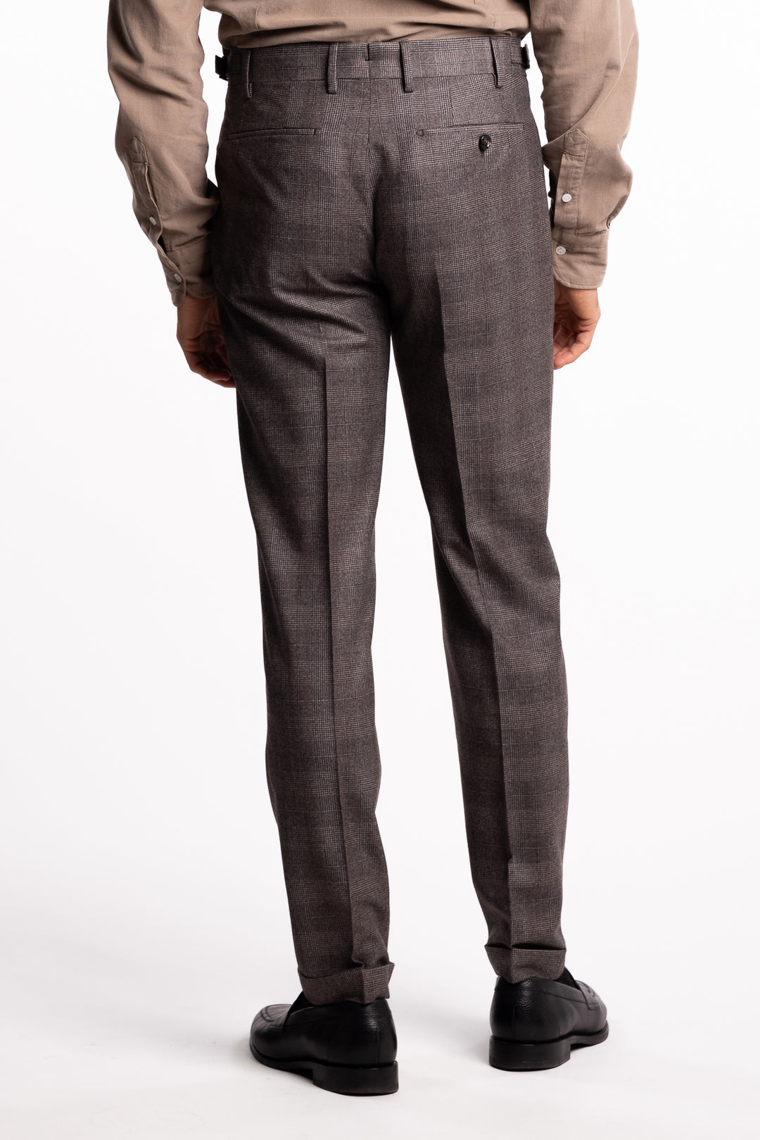 Retrolong Virgin Wool Natural Stretch Checkered Brown