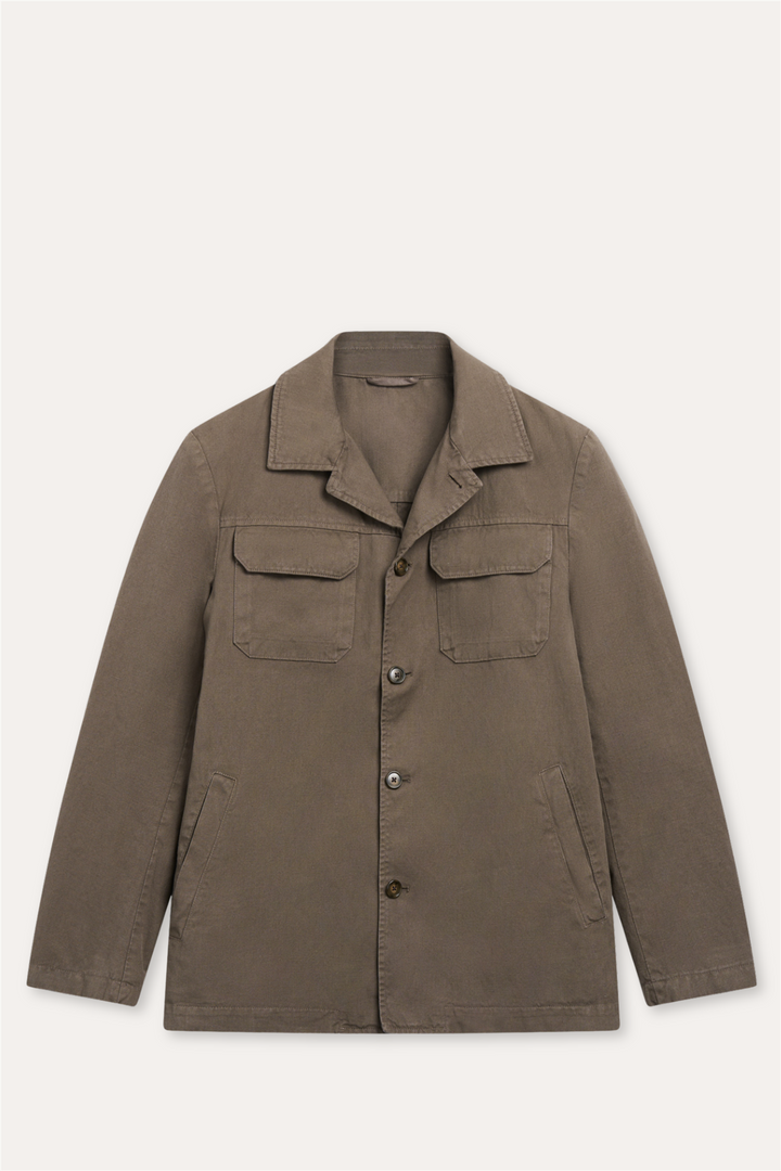 Salinas Cotton/Linen Jacket Mid Brown