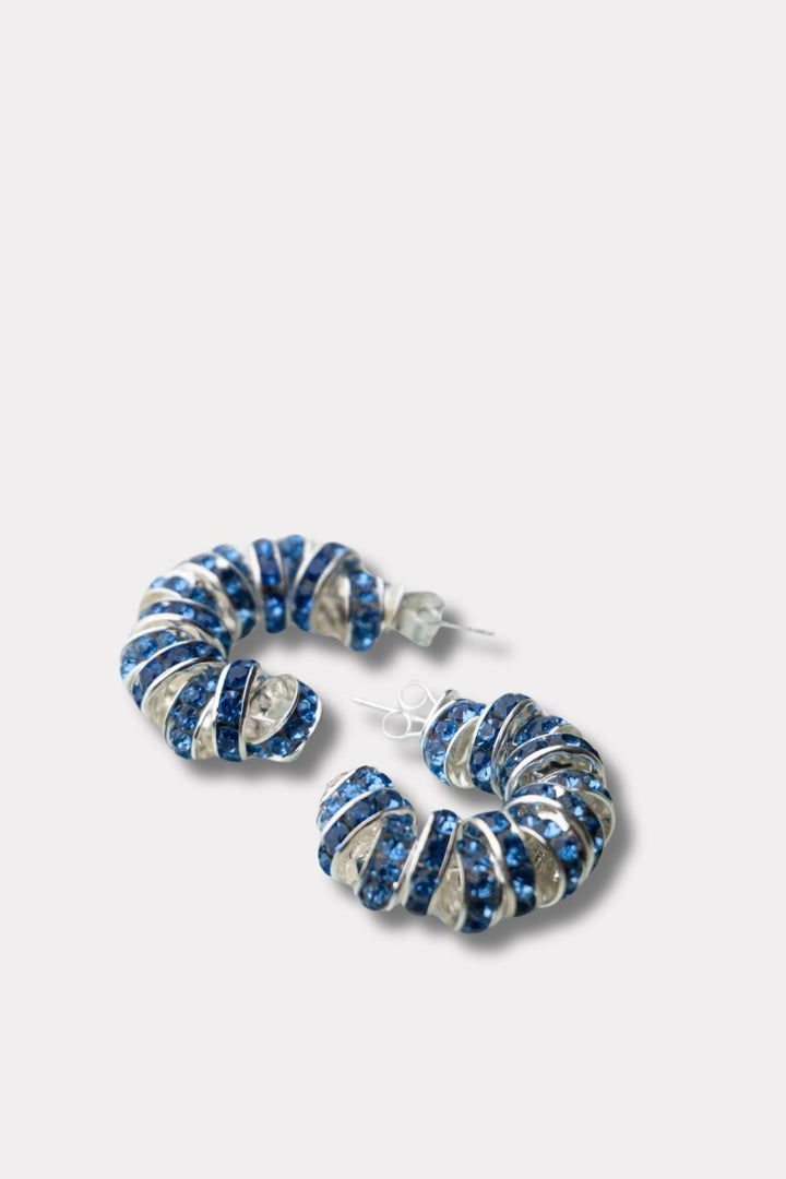 Mini Diamond Hoops- Sapphire