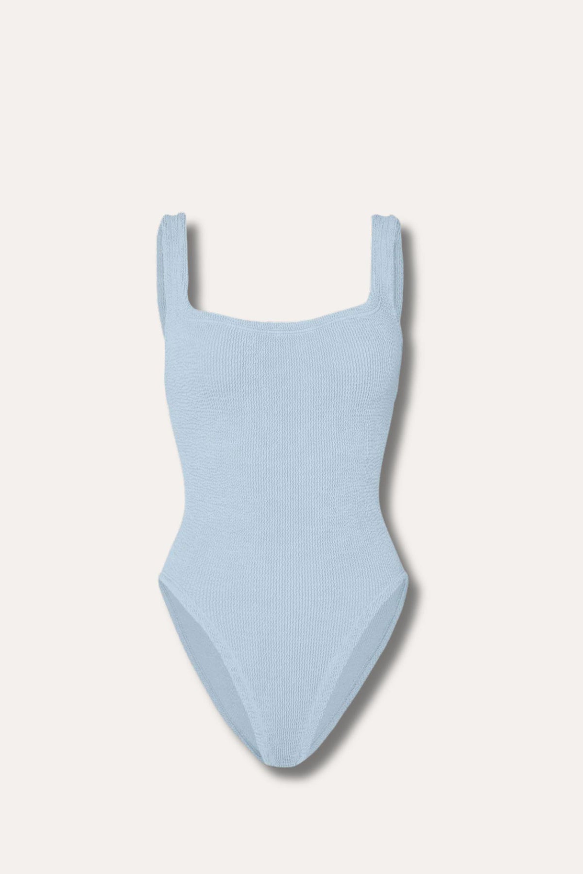 Square Neck Swim- Metallic Ice Blue