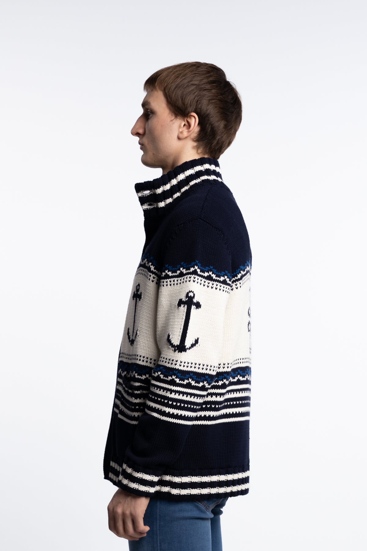 Knitted Resort Cotton Cardigan Navy