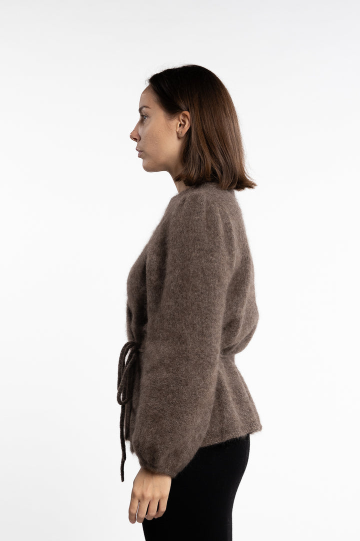 Fredrikke Chunky Cardigan- Brown