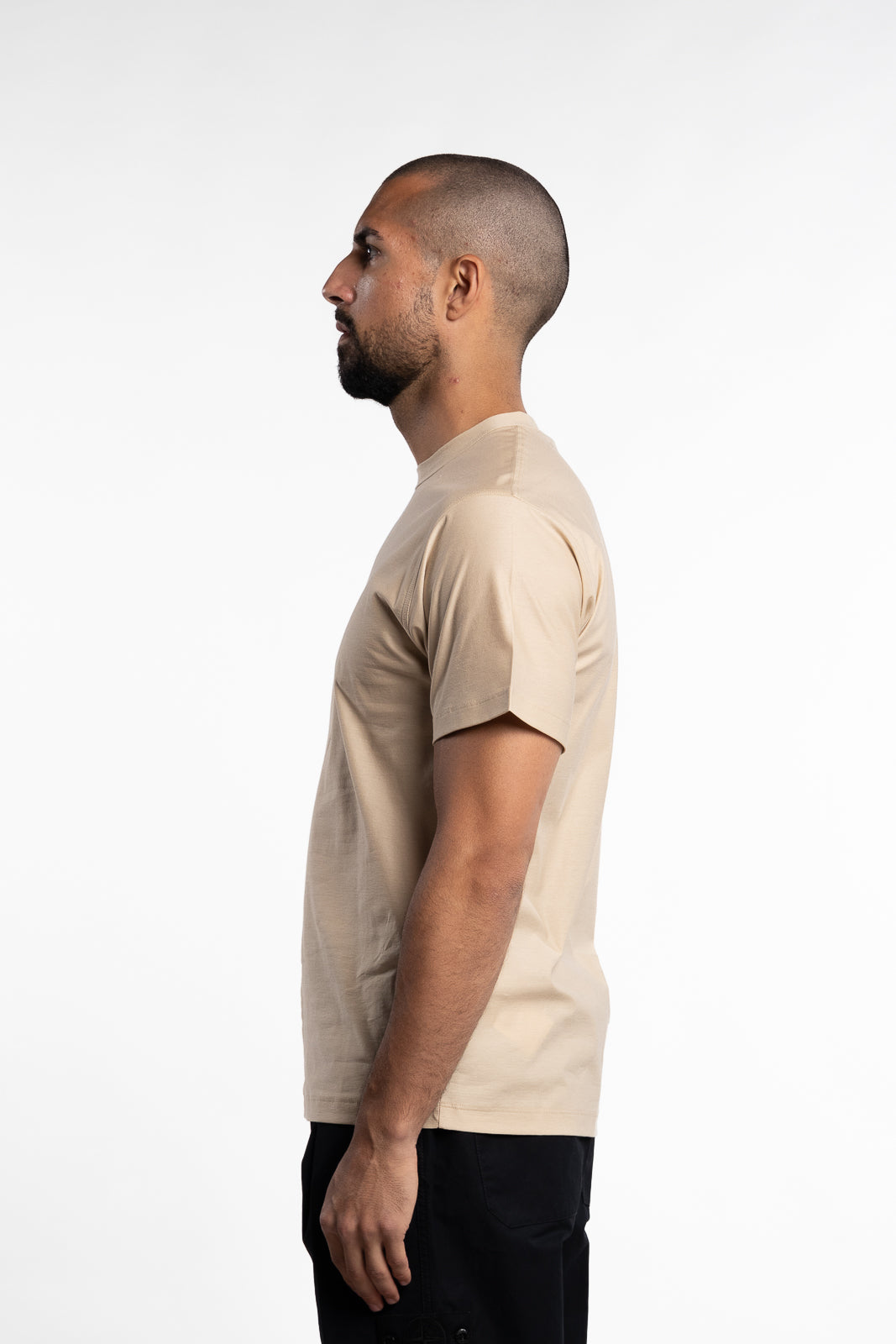 Cotton Crew Neck T-shirt Ghost Beige