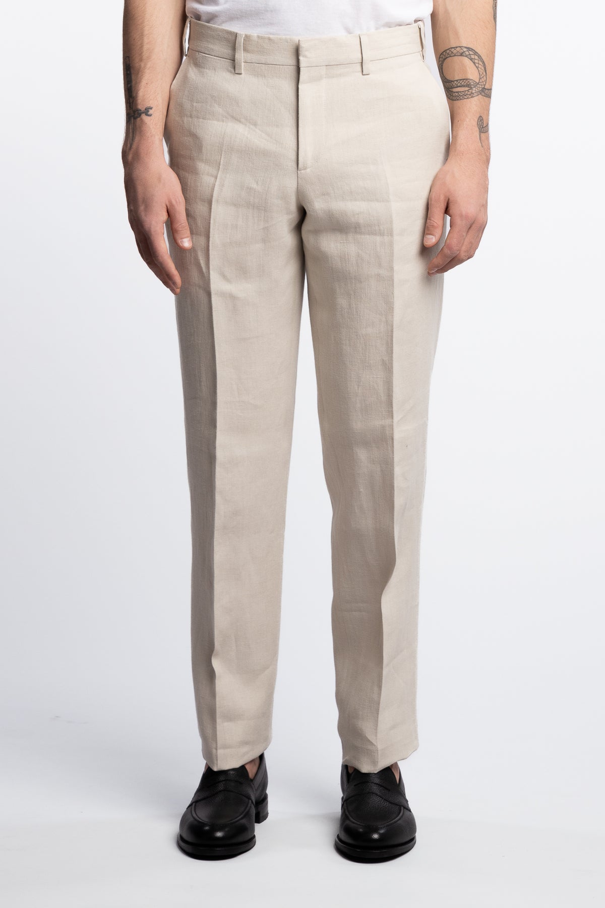 Irish Regular Fit Linen Trousers Beige