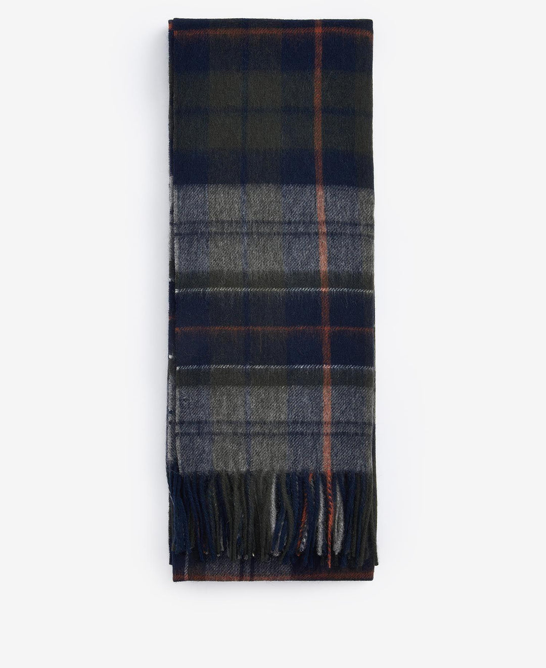 Brack Patchwork Tartan Wool Scarf Navy/Olive