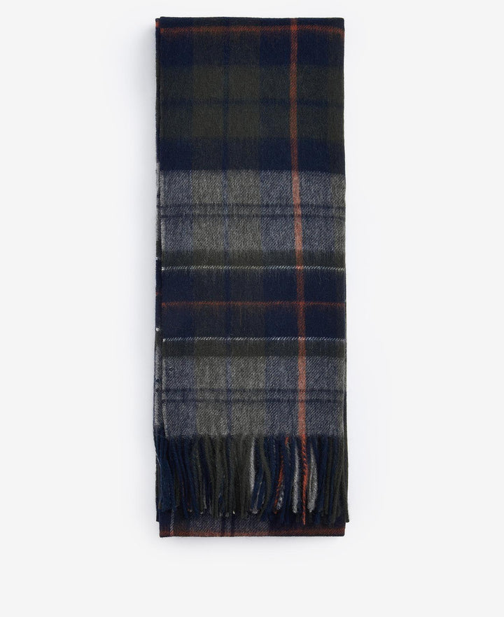 Brack Patchwork Tartan Wool Scarf Navy/Olive