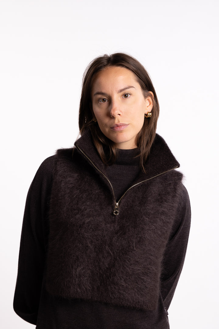 Belinda Chunky High Neck- Dark brown