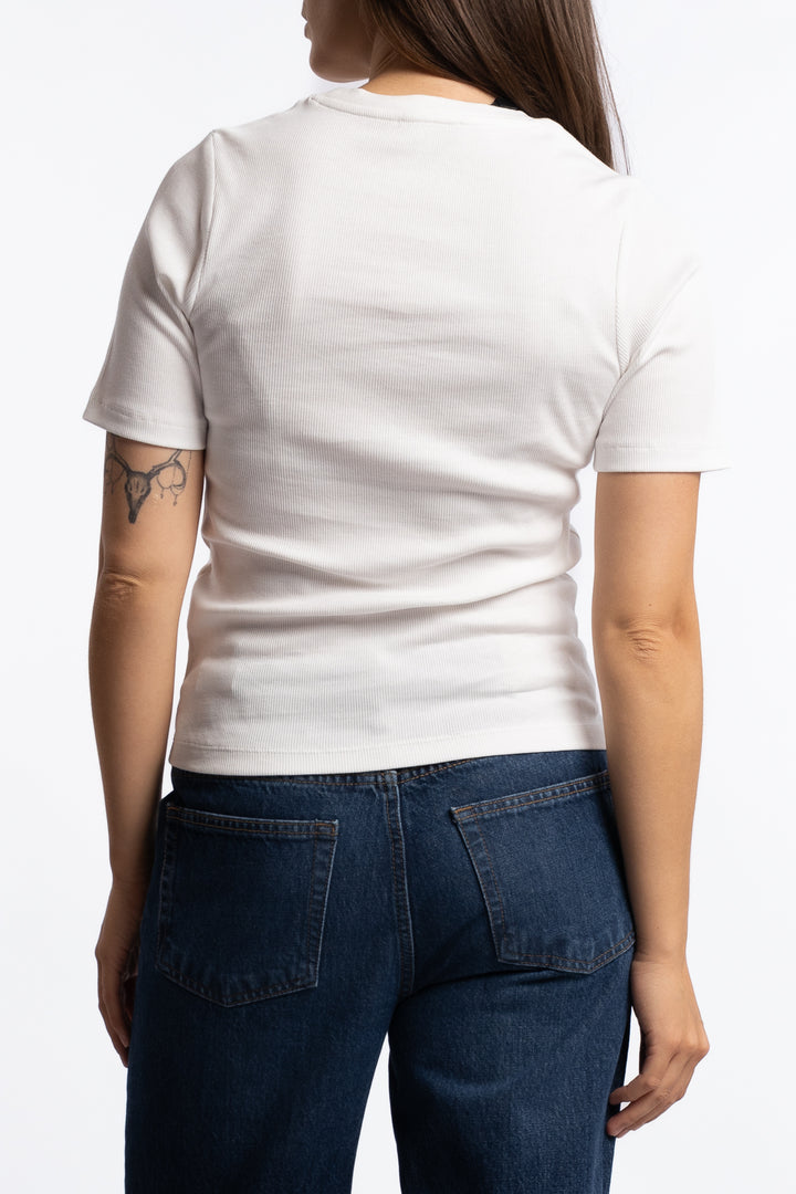 Pippa Rib Tee- Off-White
