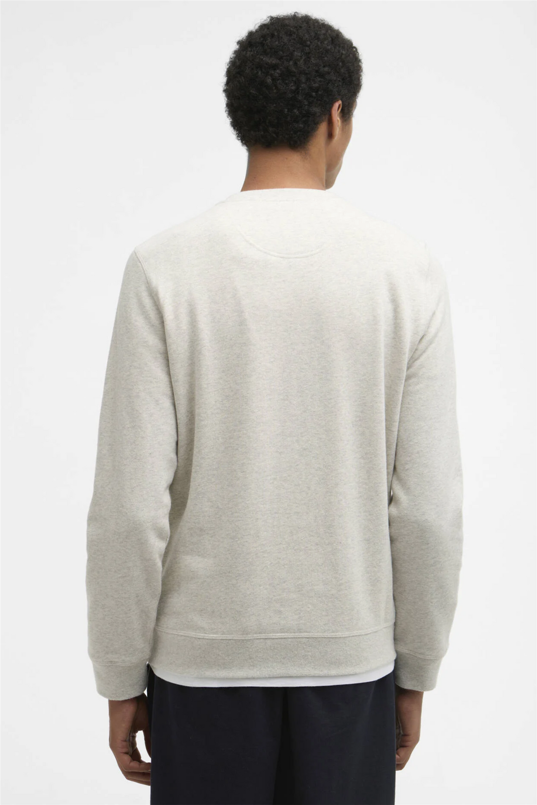 Pique Applique Crew Sweatshirt Ecru Marl