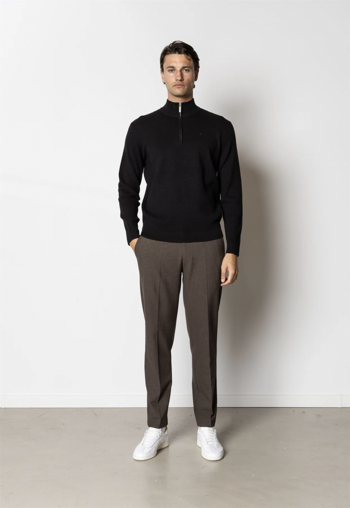 Oscar Half-Zip Knitted Jumper Black